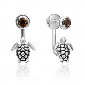 Серебряные серьги Platina с кварцем и эмалью 02-4669-00-202-0200-68 фото