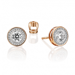 Золотые серьги Platina с фианитом 02-4673-00-401-1110 фото