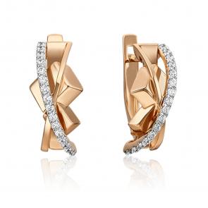 Золотые серьги Platina с фианитом 02-4674-00-401-1110-23 фото