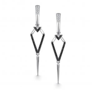 Серебряные серьги АЛЬКОР с фианитом 02-4677/КЦ10-17 фото
