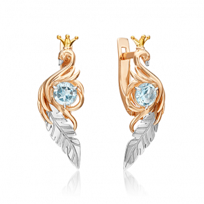 Серьги из комбинированного золота Platina с топазом 02-4689-00-201-1111-76 фото