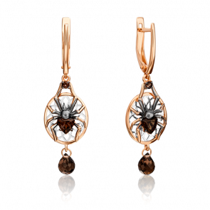 Серьги из комбинированного золота Platina с кварцем 02-4691-00-202-1111-75 фото