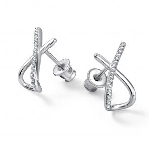 Серебряные серьги АЛЬКОР с фианитом 02-4692/00КЦ-00 фото