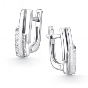 Серебряные серьги АЛЬКОР с бриллиантом 02-4693/000Б-00 фото