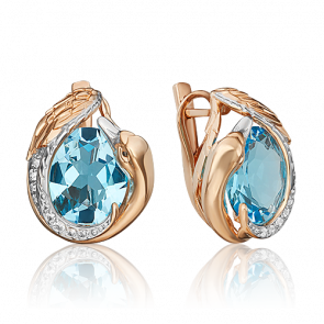 Золотые серьги Platina с топазом 02-4699-00-201-1110-46 фото
