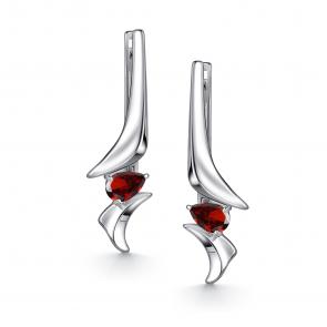 Серебряные серьги АЛЬКОР с гранатом 02-4700/00ГР-00 фото