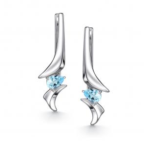 Серебряные серьги АЛЬКОР с топазом 02-4700/00ТБ-00 фото