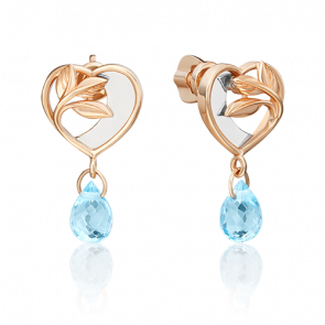 Серьги из комбинированного золота Platina с топазом 02-4702-00-201-1111-75 фото