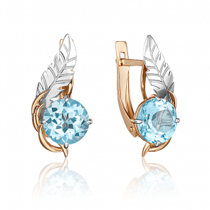 Серьги из комбинированного золота Platina с топазом 02-4705-00-201-1111-76 фото