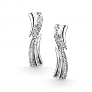 Серебряные серьги АЛЬКОР с бриллиантом 02-4716/000Б-00 фото