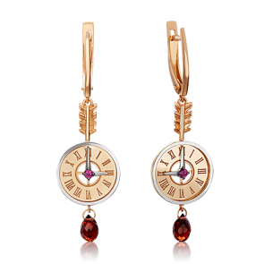 Серьги из комбинированного золота Platina с гранатом 02-4717-00-204-1111-75 фото