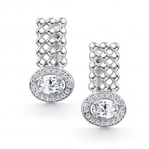 Серебряные серьги АЛЬКОР с фианитом 02-4717/00КЦ-00 фото