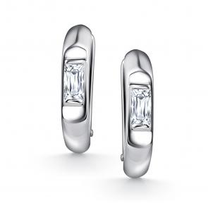 Серебряные серьги АЛЬКОР с фианитом 02-4718/00КЦ-00 фото