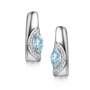 Серебряные серьги АЛЬКОР с топазом и фианитом 02-4725/00ТБ-00 фото