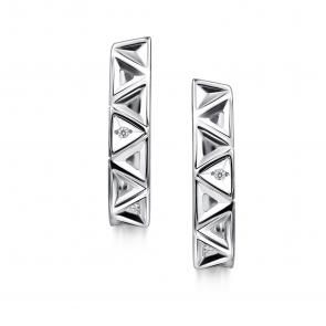 Серебряные серьги АЛЬКОР с бриллиантом 02-4728/000Б-00 фото