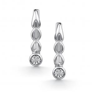 Серебряные серьги АЛЬКОР с бриллиантом 02-4730/000Б-00 фото