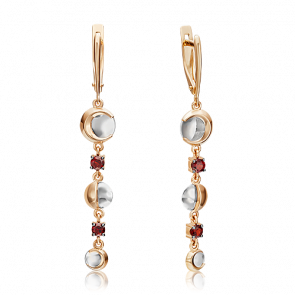 Серьги из комбинированного золота Platina с гранатом 02-4731-00-204-1111-75 фото
