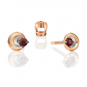 Серьги из комбинированного золота Platina с гранатом 02-4732-00-204-1111-75 фото