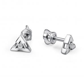 Серебряные серьги АЛЬКОР с бриллиантом 02-4732/000Б-00 фото