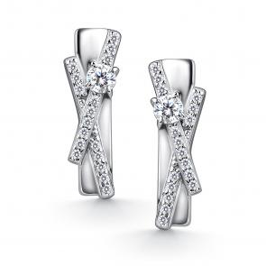 Серебряные серьги АЛЬКОР с фианитом 02-4735/00КЦ-00 фото