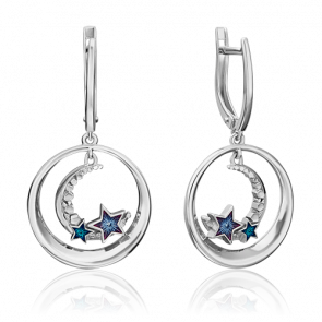 Серебряные серьги Platina с эмалью 02-4742-00-000-0200-69 фото