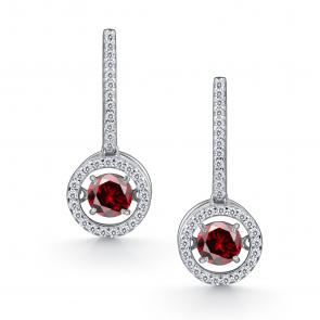 Серебряные серьги АЛЬКОР с фианитом и гранатом 02-4751/00ГР-00 фото
