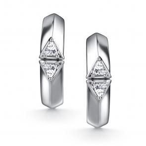 Серебряные серьги АЛЬКОР с фианитом 02-4759/00КЦ-00 фото