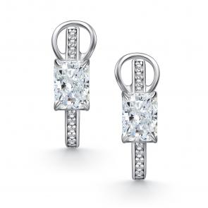 Серебряные серьги АЛЬКОР с фианитом 02-4761/00БТ-00 фото