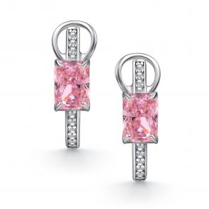 Серебряные серьги АЛЬКОР с бриллианитом и фианитом 02-4761/0БТ5-00 фото