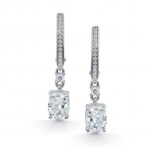Серебряные серьги АЛЬКОР с фианитом 02-4762/00БТ-00 фото