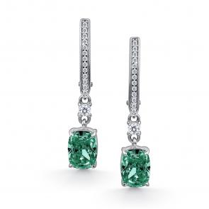 Серебряные серьги АЛЬКОР с бриллианитом и фианитом 02-4762/0БТ4-00 фото