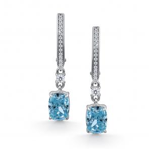 Серебряные серьги АЛЬКОР с бриллианитом и фианитом 02-4762/0БТ9-00 фото