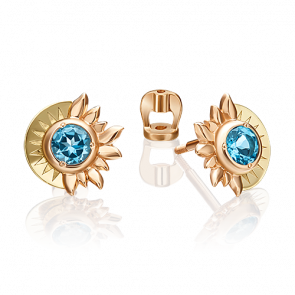 Серьги из комбинированного золота Platina с топазом 02-4764-00-201-1113-75 фото