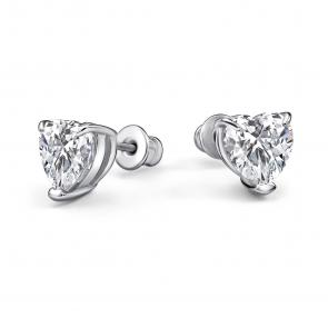 Серебряные серьги АЛЬКОР с бриллианитом 02-4768/00БТ-00 фото