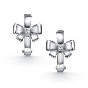 Серебряные серьги АЛЬКОР с фианитом 02-4789/00КЦ-00 фото