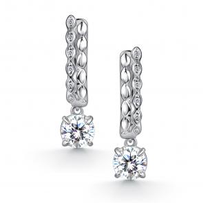 Серебряные серьги АЛЬКОР с фианитом 02-4800/00КЦ-00 фото