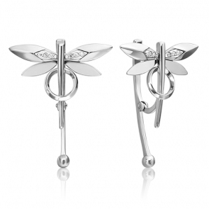 Серьги из белого золота Platina с бриллиантом 02-4809-00-101-1120 фото