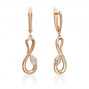 Серьги из комбинированного золота Platina с бриллиантом 02-4813-00-101-1111 фото