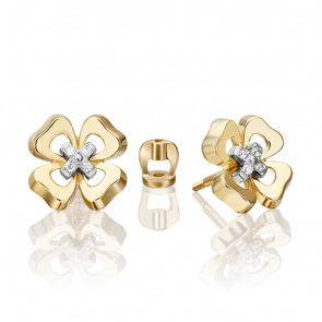 Серьги из комбинированного золота Platina с бриллиантом 02-4814-00-101-1121 фото