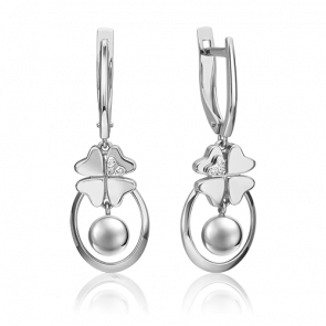 Серьги из белого золота Platina с бриллиантом 02-4816-00-101-1120 фото