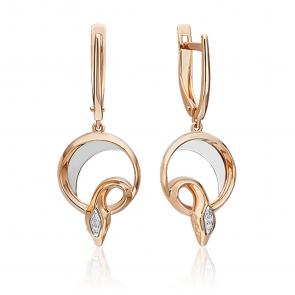 Серьги из комбинированного золота Platina с бриллиантом 02-4817-00-101-1111 фото