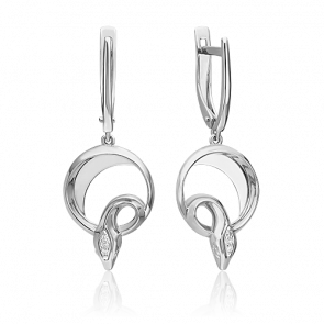 Серьги из белого золота Platina с бриллиантом 02-4817-00-101-1120 фото