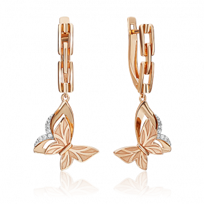 Серьги из комбинированного золота Platina с бриллиантом 02-4818-00-101-1111 фото