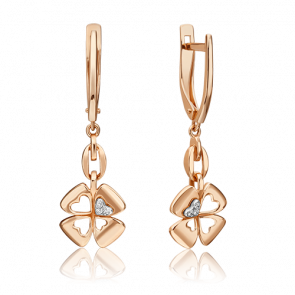 Серьги из комбинированного золота Platina с бриллиантом 02-4819-00-101-1111 фото