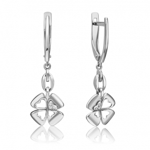 Серьги из белого золота Platina с бриллиантом 02-4819-00-101-1120 фото