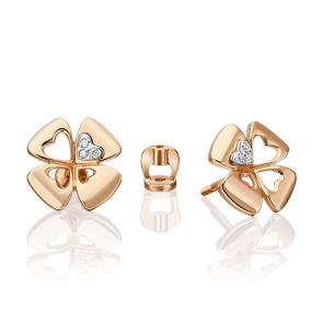 Серьги из комбинированного золота Platina с бриллиантом 02-4821-00-101-1111 фото