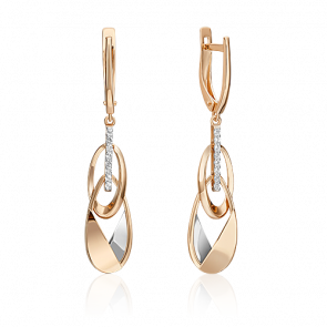 Серьги из комбинированного золота Platina с топазом 02-4822-00-201-1111 фото