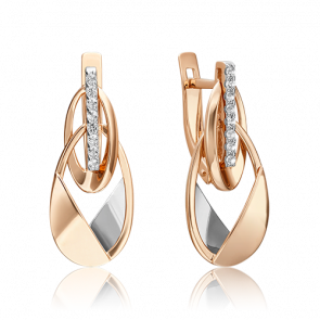 Серьги из комбинированного золота Platina с топазом 02-4823-00-201-1111 фото