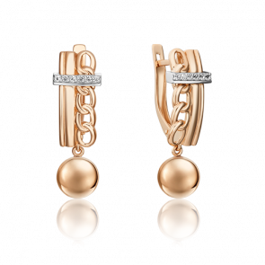 Серьги из комбинированного золота Platina с топазом 02-4824-00-201-1111 фото