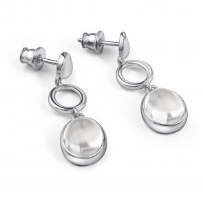 Серебряные серьги АЛЬКОР с горным хрусталём 02-4824/00ГХ-00 фото